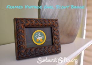 framed vintage Girl Scout Hospitality Badge Gift