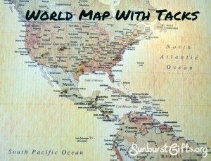 World Map With Tacks Gift