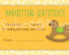 Sunburst Gifts Babysitting Gift Certificate Yellow Sample