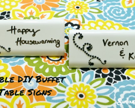 reusable DIY homemade buffet food table signs housewarming hostess gift idea