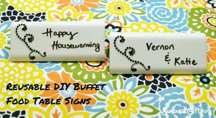 reusable DIY homemade buffet food table signs housewarming hostess gift idea