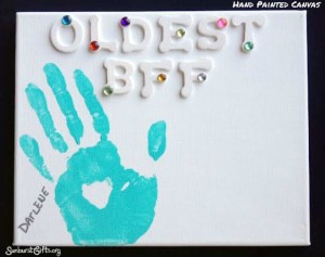 Hand Prints on Canvas Best Friends Gift Idea