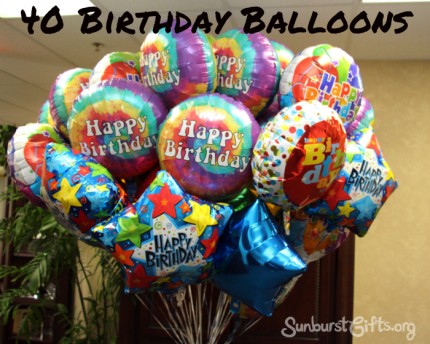 40 birthday balloons