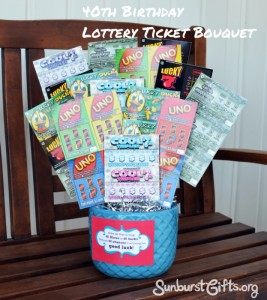 bouquet made of 40 lottery tickets