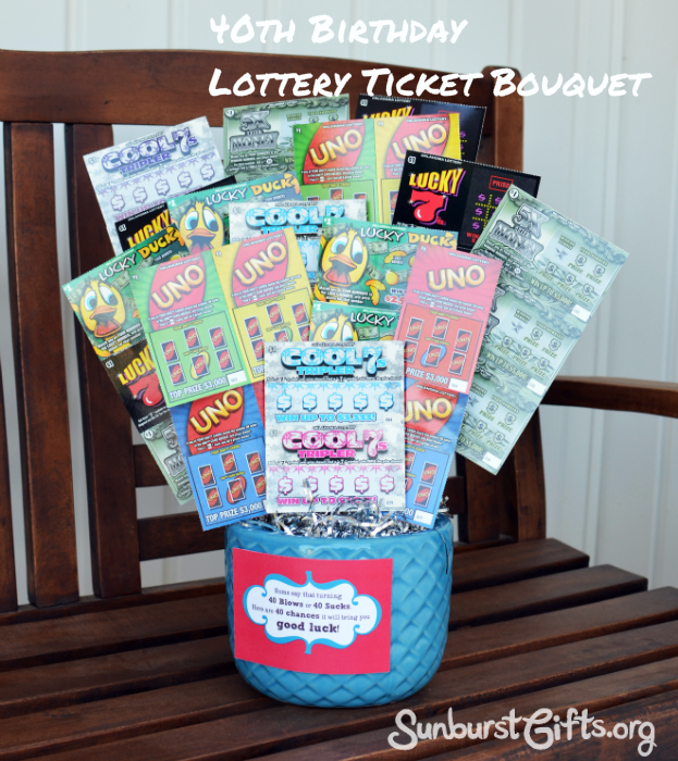 Lottery Ticket Bouquet | 40th Birthday Gift