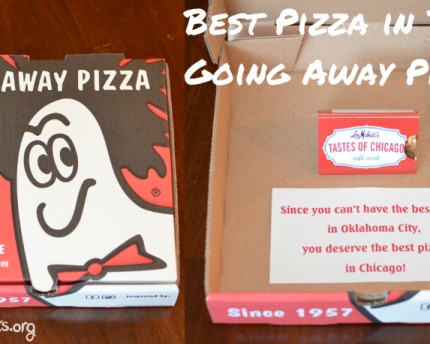 pizza gift card taped inside pizza box
