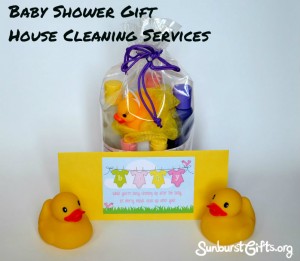 house cleaning gift certificate with baby bath time gift set