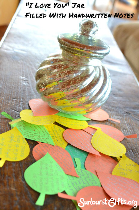 “I Love You” Jar Filled With Handwritten Notes