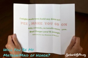 letter asking someone to be a matron of honor