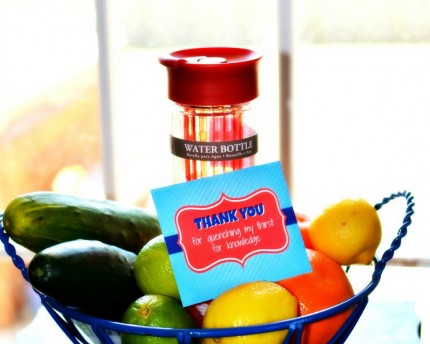 infuser water bottle gift basket for teacher