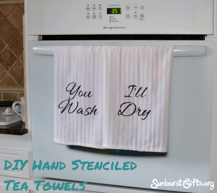 DIY Hand Stenciled Tea Towels