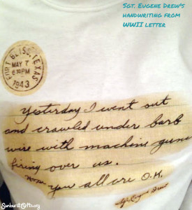 WWII-letter-transferred-to-t-shirt-thoughtful-gift-idea