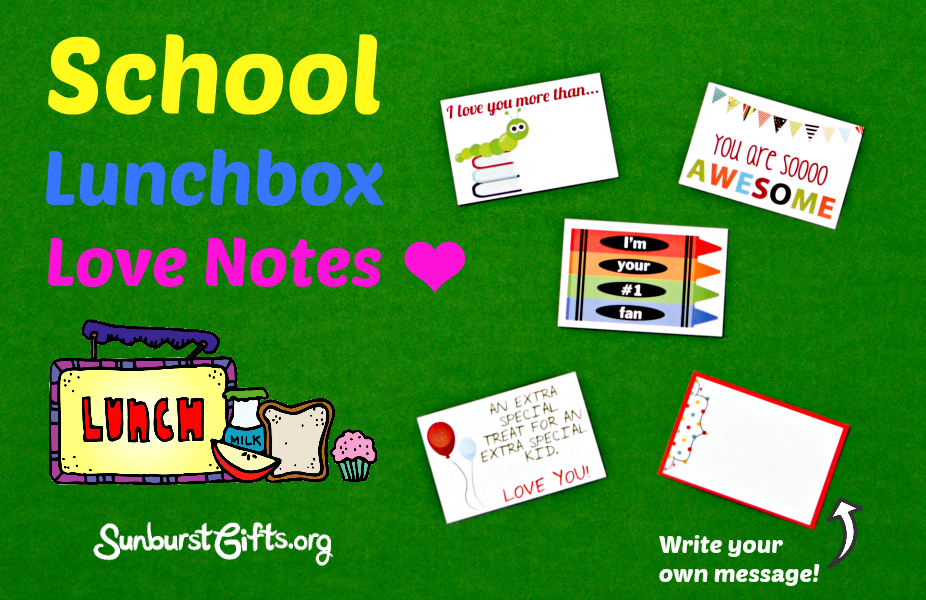 School Lunchbox Love Notes for Kids