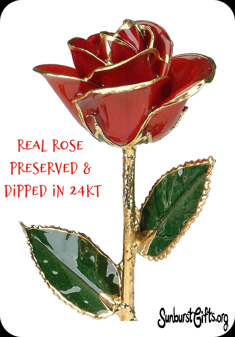 Real Roses Preserved & Dipped in 24kt Gold